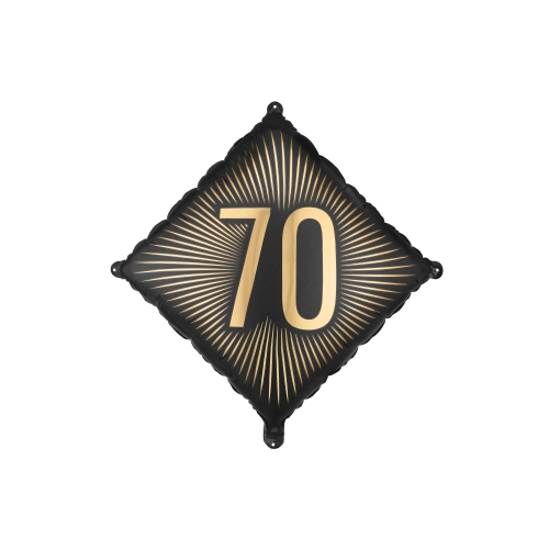 Balon folie negru 70 cu inscripție aurie, 46 × 46 cm